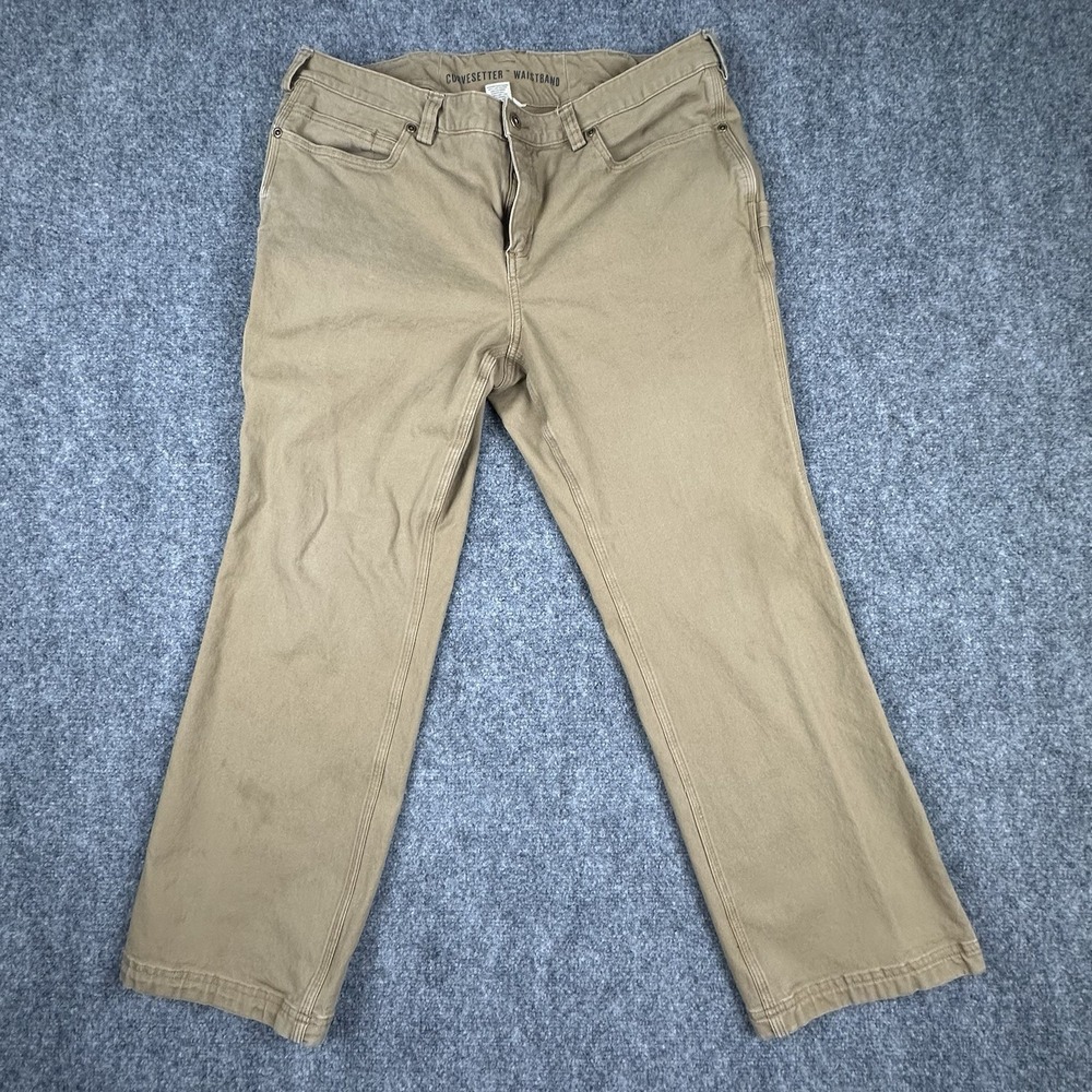 Duluth Trading Co Women's 16x29 Brown Curvesetter Daily Slim Canvas Work Pants